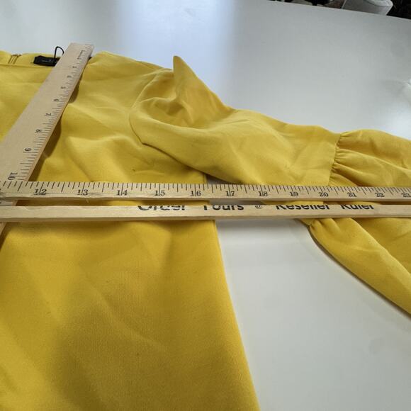 Zara Woman Dress Womens Extra Small Yellow Bell Sleeve Shift Mini - Picture 8 of 9